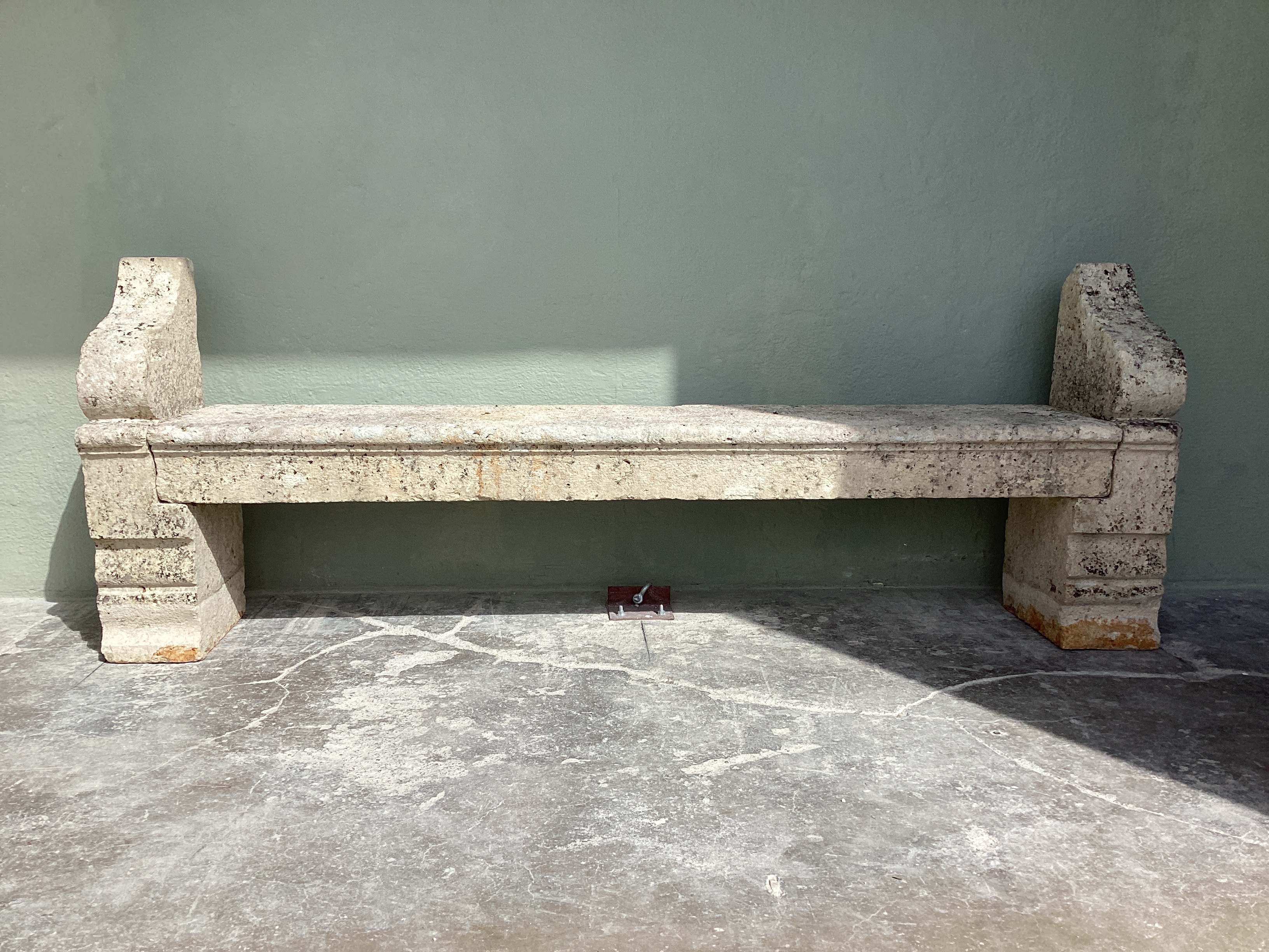 19th c. Stone Bench from the Property of a small Chateau in Rainville, a village in the Vosges region of France